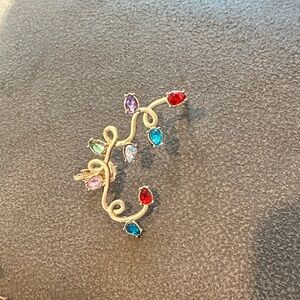 Elegant Multi-Color Gemstone Ear Cuff